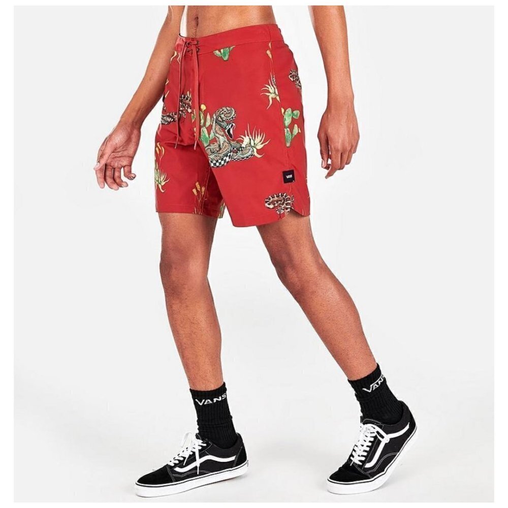 NWT VANS Mixed 18" Board Shorts Cargo Pocket Desert Nature Print Sz 34 NEW $55